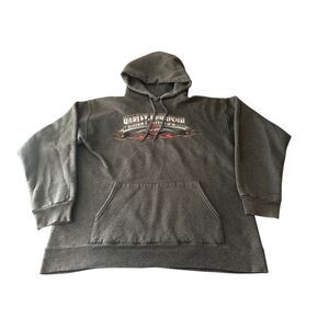 Harley Davidson 2005 y2k  grey flame hoodie Size M